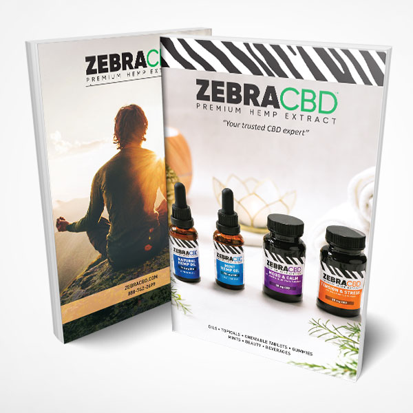 Cover and back cover of the Zebra CBD product catalog